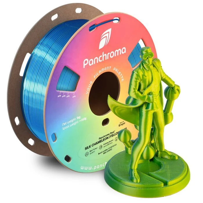 Пластик для 3D-принтера Polymaker PLA PANCHROMA DUAL SILK 1,75mm 1kg Жовто-Синій (CA03026) (UA)