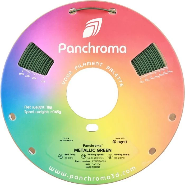 Пластик для 3D-принтера Polymaker PLA PANCHROMA METALLIC 1,75mm 1kg GREEN (CA02041) (UA)