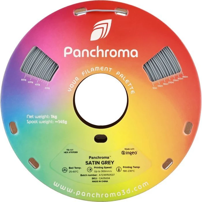 Пластик для 3D-принтера Polymaker PLA PANCHROMA SATIN 1,75mm 1kg СІРИЙ (CA05004) (UA)