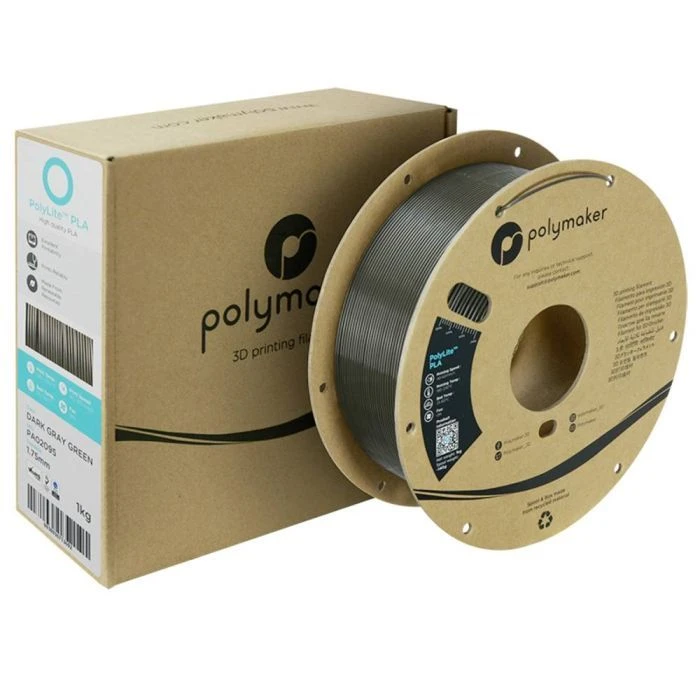 Пластик для 3D-принтера Polymaker PLA POLYLITE 1,75mm 1kg DARK GREY GREEN (PA02095) (UA)