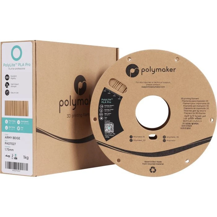 Пластик для 3D-принтера Polymaker PLA POLYLITE PRO 1,75mm 1kg ARMY BEIGE (PA07027) (UA)