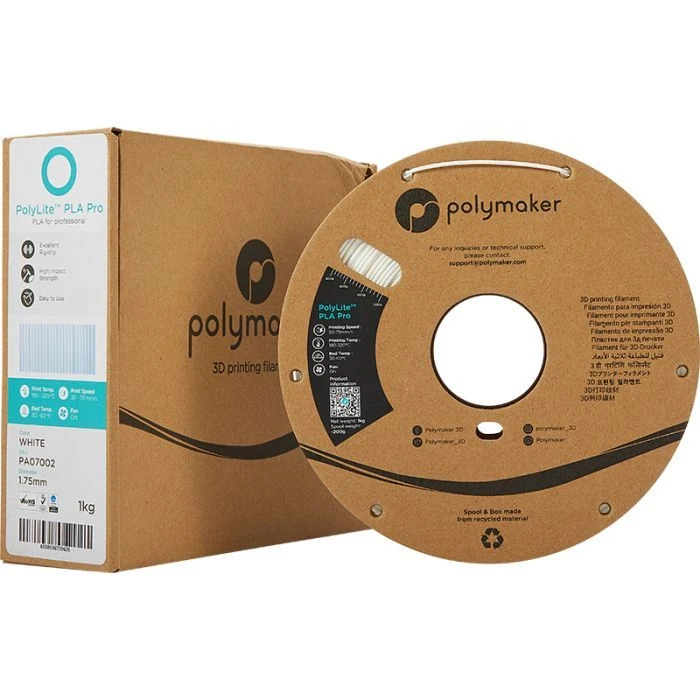 Пластик для 3D-принтера Polymaker PLA POLYLITE PRO 1,75mm 1kg WHITE (PA07002) (UA)