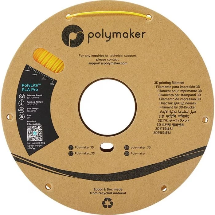 Пластик для 3D-принтера Polymaker PLA POLYLITE PRO 1,75mm 1kg YELLOW (PA07009) (UA)