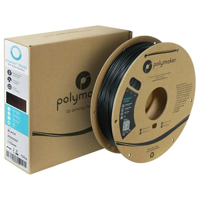 Пластик для 3D-принтера Polymaker TPU-95A 1,75mm 0,75kg ЧОРНИЙ (PD01001) (UA)