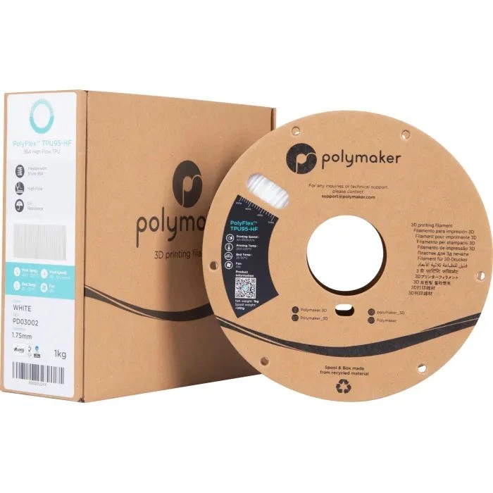 Пластик для 3D-принтера Polymaker TPU-95A HIGH SPEED 1,75mm 1kg БІЛИЙ (PD03002) (UA)