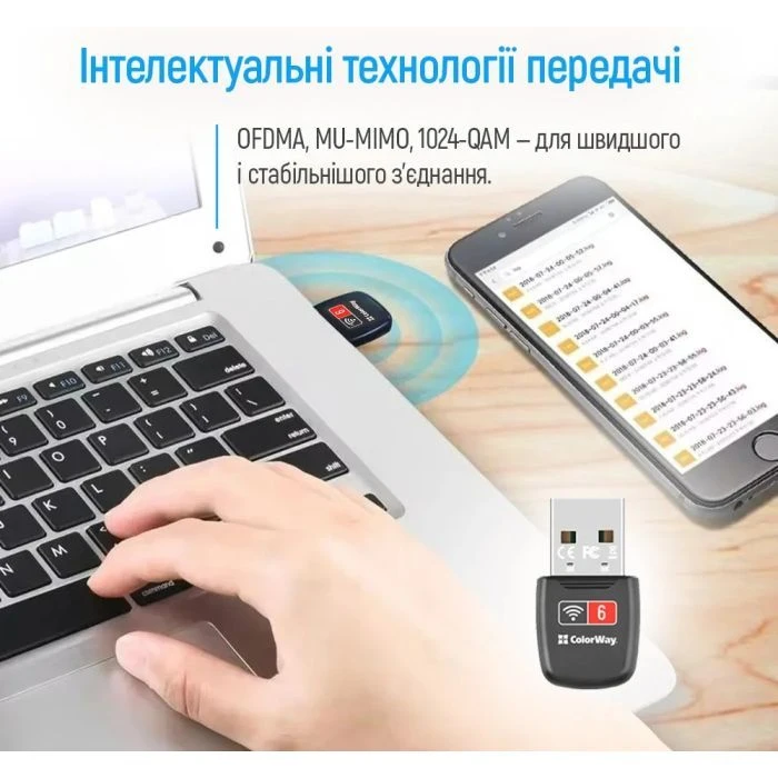 Мережева карта Wi-Fi ColorWay CW-AD-W1 (UA)