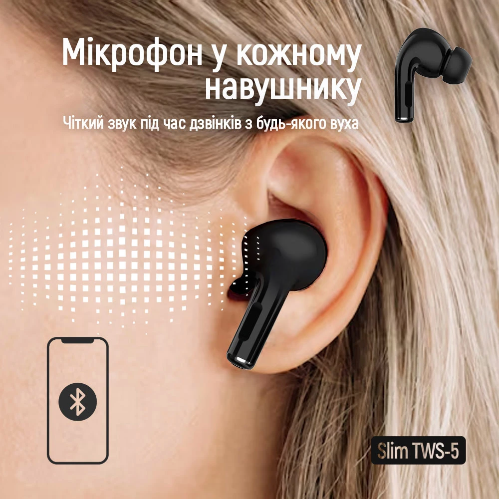 СolorWay Slim TWS-5 Earbuds Black (CW-TWS5BK) (UA)