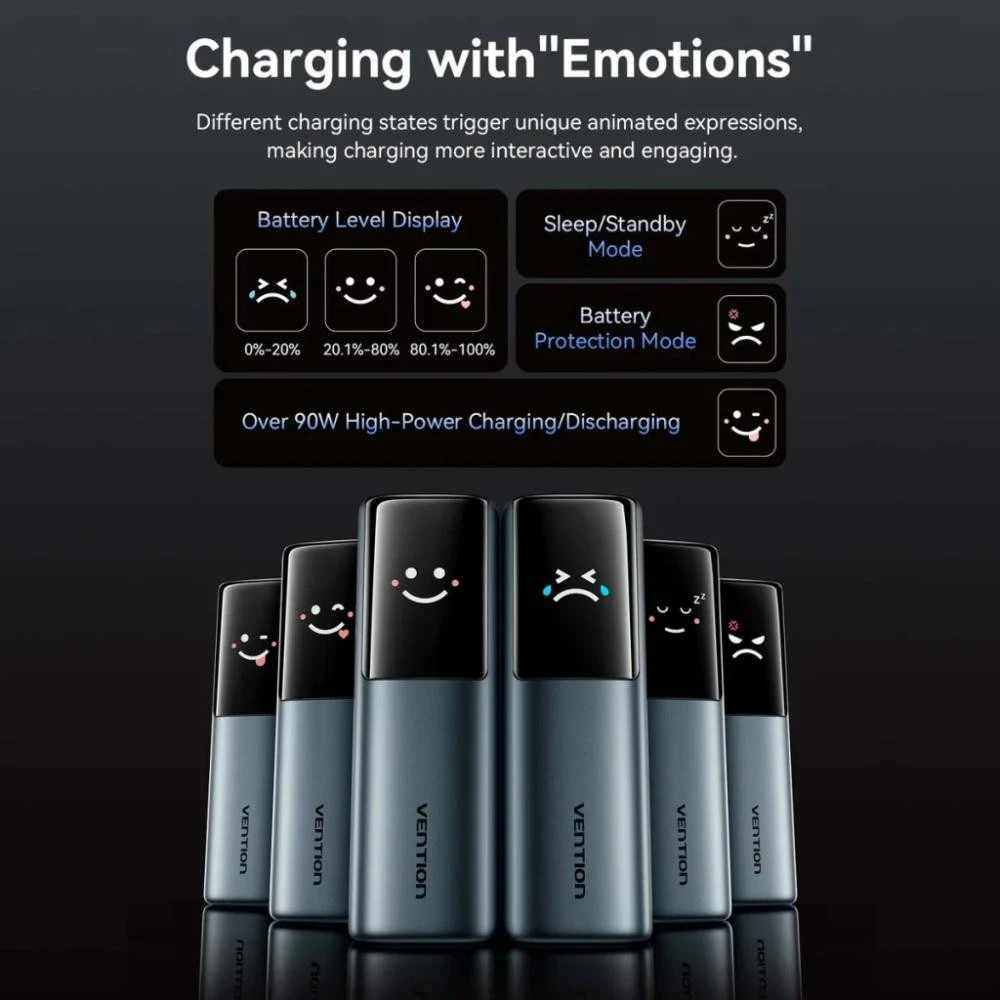 Vention 27000 mAh 200W with Built-in USB-C Gray (FKGH0) (UA)