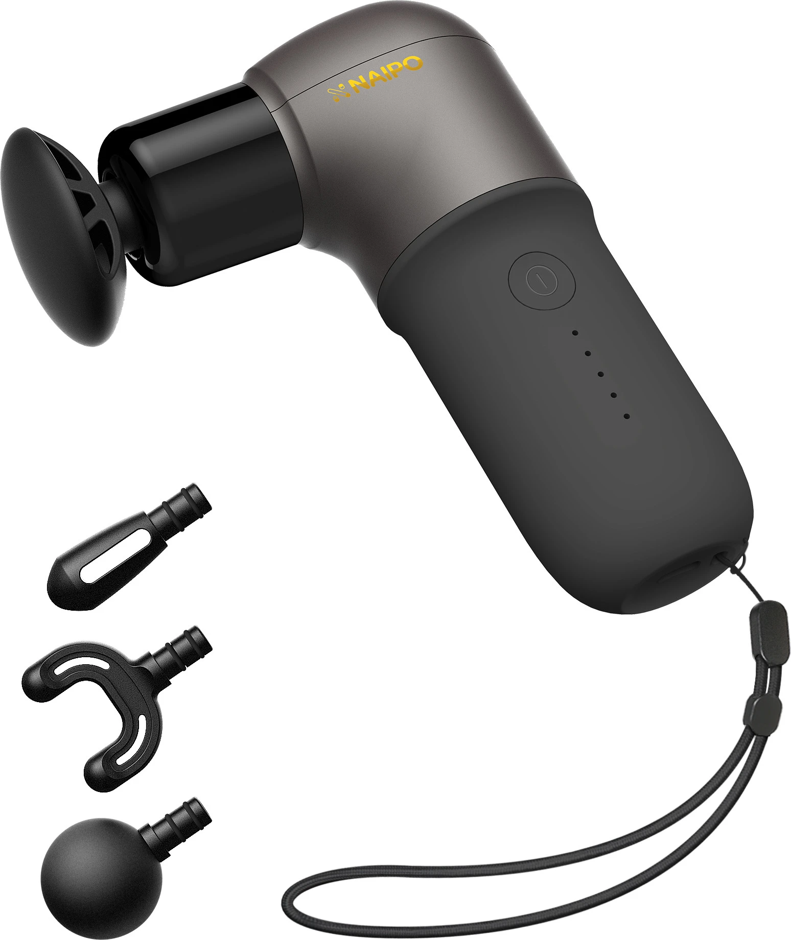 Перкусійний масажер Naipo Mini Massage Gun (4 насадки) Black (MGPC-002)