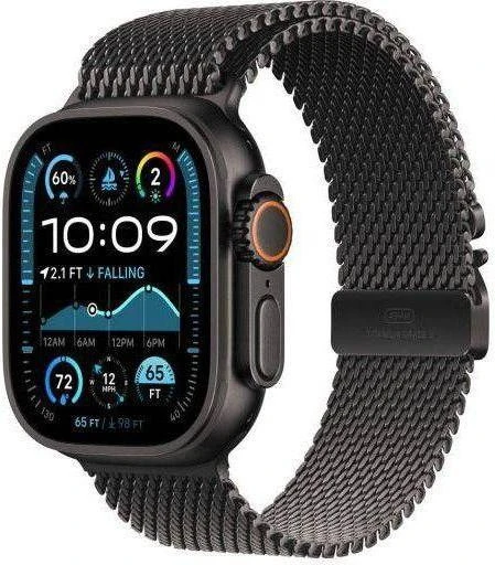 ремешок Apple Milanese Loop Black Titanium Watch 44/45/46/49mm - Large (MXKH3)