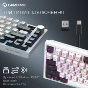 GamePro Asgard Valhalla Pro QLAB Sakura Switch RGB Bluetooth/Wireless/USB-C UA White (MK160-W-D-QS-PRO) (UA)