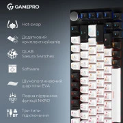 GamePro Asgard Valhalla QLAB Sakura Switch RGB Bluetooth/Wireless/USB-C UA Black (MK160-B-QS-PRO) (UA)