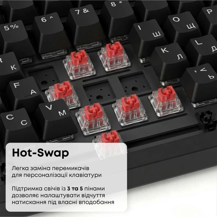 Ajazz AK820 Red Switch USB-C UA Black (AK820-R-B) (UA)