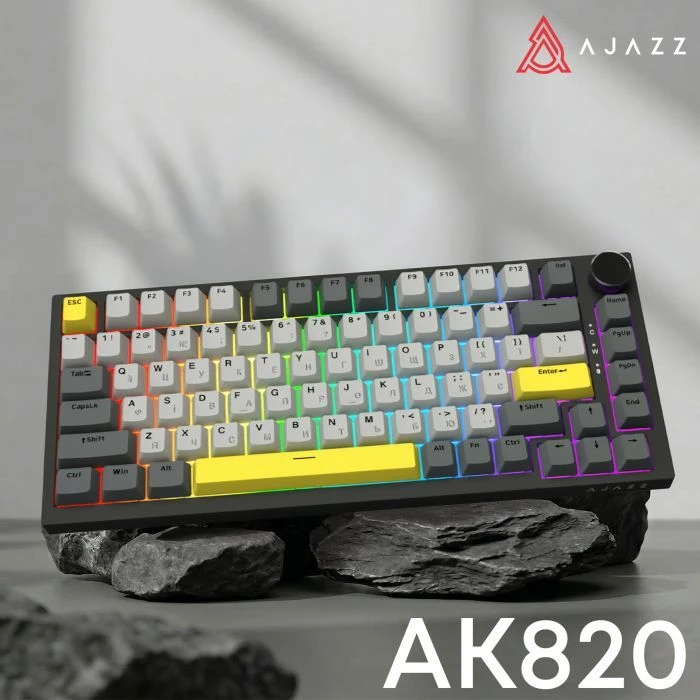 Ajazz AK820 Sea Salt Switch RGB USB-C UA Black (AK820-SS-BGY) (UA)