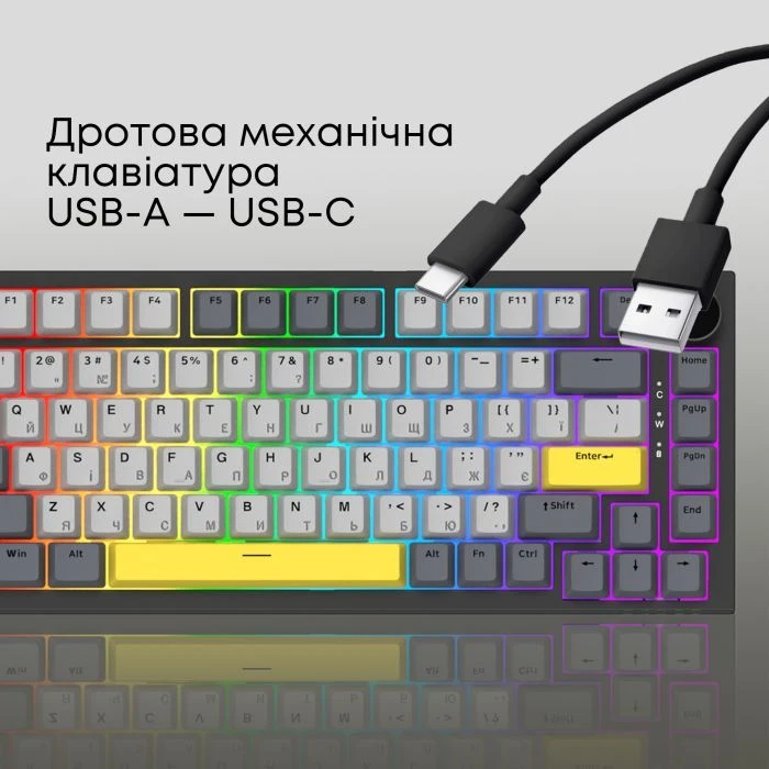 Ajazz AK820 Sea Salt Switch RGB USB-C UA Black (AK820-SS-BGY) (UA)