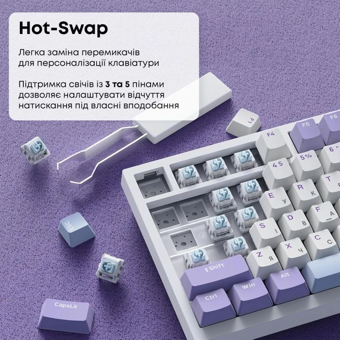 Ajazz AK820 Sea Salt Switch RGB USB-C UA White (AK820-SS-PWB) (UA)