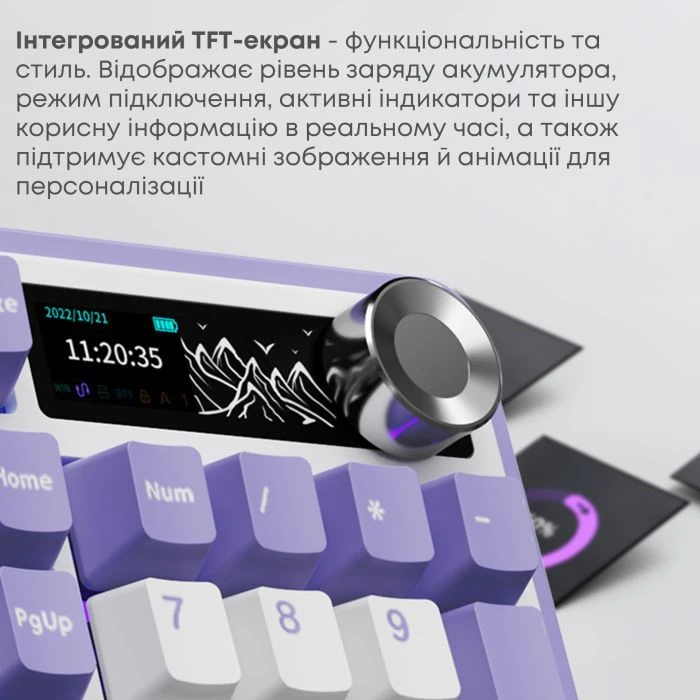 Ajazz Maillard V2 Maillard Switch Wireless/Bluetooth/USB UA Purple/White/Blue (AK980-V2-M-PWB) (UA)