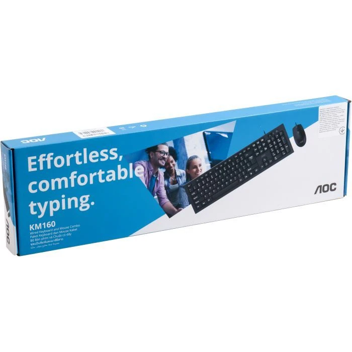 AOC KM160B USB UA Black (KM160B/97) (UA) Тип: провідний; Конструкція: