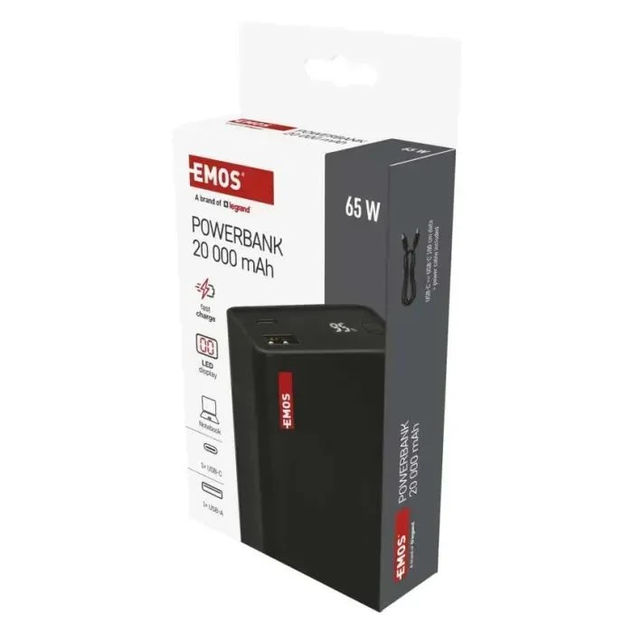 EMOS 20000mAh NTBF20, 65W, Pass-through, black (B0560B) (UA)