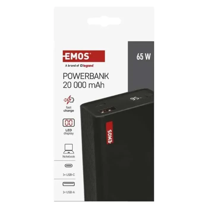 EMOS 20000mAh NTBF20, 65W, Pass-through, black (B0560B) (UA)