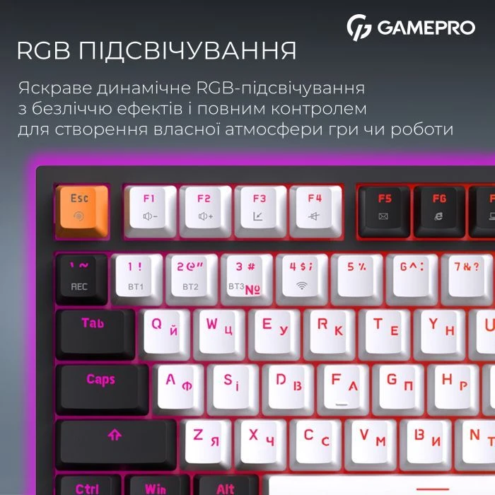 GamePro Asgard Valhalla QLAB Sakura Switch RGB Bluetooth/Wireless/USB-C UA Black (MK160-B-QS-PRO) (UA)