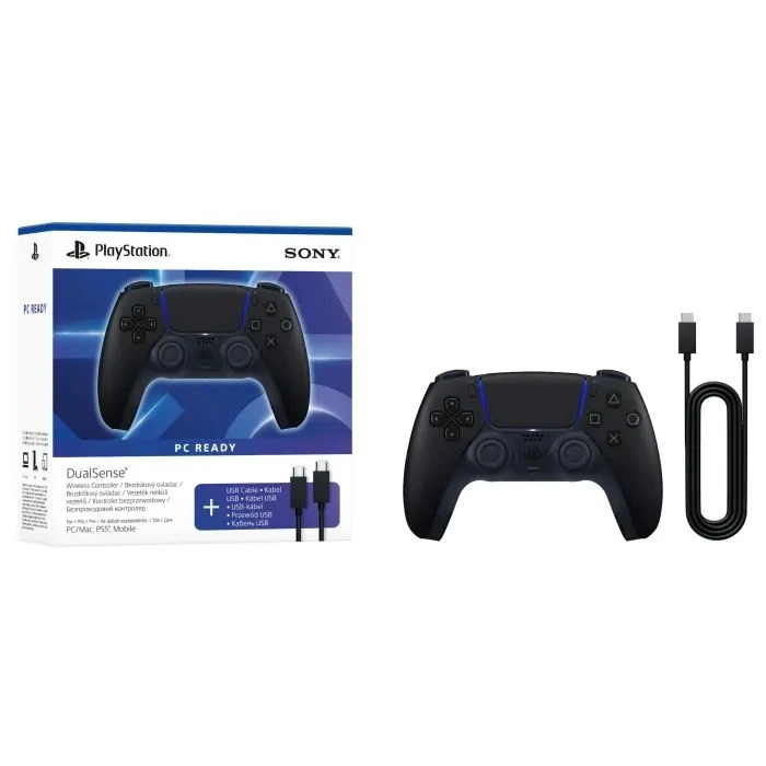 Геймпад Sony Playstation DualSense Bluetooth PS5 Midnight Black (USB-C кабель) (1000051651) (UA)