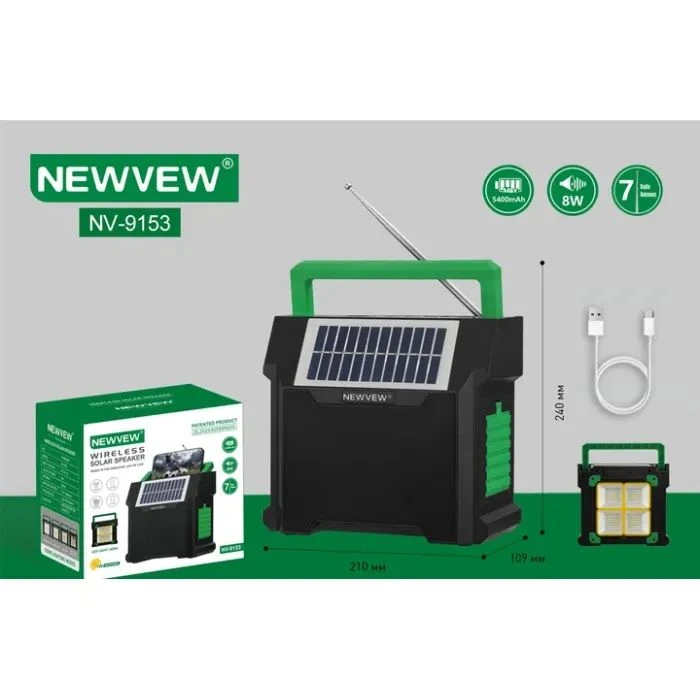 NEWVEW NV-9153 Solar Panel/BT/USB/TF/FM Green (NWVW-NV-9153-GN) (UA)