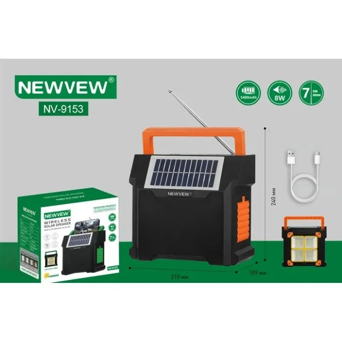 NEWVEW NV-9153 Solar Panel/BT/USB/TF/FM Orange (NWVW-NV-9153-OR) (UA)