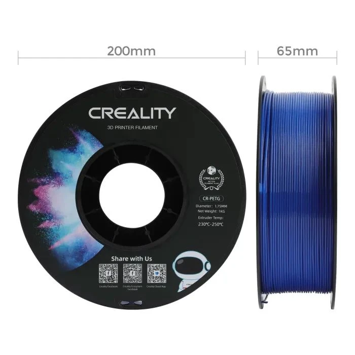 Пластик для 3D-принтера Creality PETG 1.75мм, синій, 1кг (3301030032) (UA)