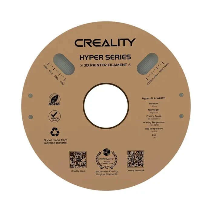 Пластик для 3D-принтера Creality PLA Hyper 1кг, 1.75мм, білий (3301010335) (UA)