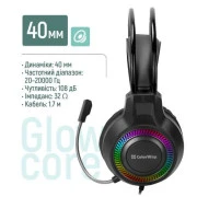 Навушники з мікрофоном ColorWay GlowCore RGB Black (CW-HPG02BK) (UA)
