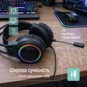 Навушники з мікрофоном ColorWay GlowCore RGB Black (CW-HPG02BK) (UA)