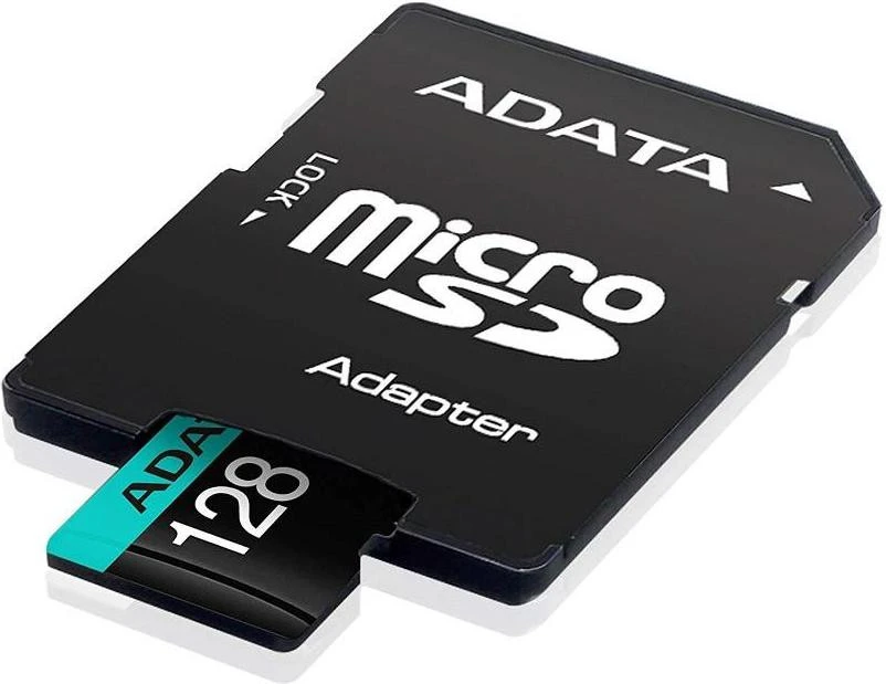 ADATA 128 GB microSDXC UHS-I Premier Pro + SD Adapter (AUSDX128GUI3V30SA2-RA1) (UA) Бренд: ADATA; Обсяг пам'яті, ГБ: 128;