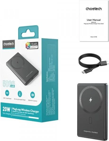Choetech B738 5000mAh 20W Black (B738-CCBK) (UA)