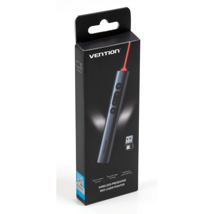 Vention PowerPoint Clicker with Red Laser Pointer Gray (KQIH0) (UA) Тип підключення: бездротовий;