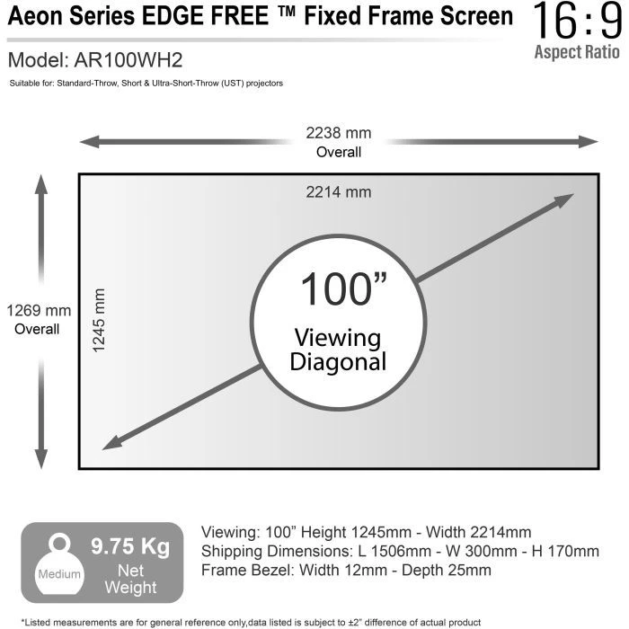 Elite Screens AR100WH2 (UA)