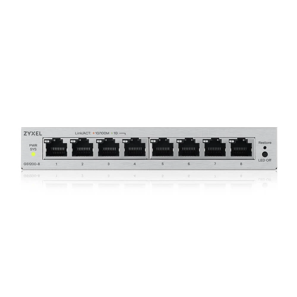 Коммутатор ZYXEL GS1200-8 v3 (GS1200-8V3-EU0101F) (UA) Gigabit Ethernet (10 / 100 / 1000 Мбит / с): 8;