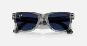 Ray-Ban Meta Wayfarer Gen2 Standard Shiny Transparent Grey Frame/Clear Sapphire Lenses (RW4012 6840MF 50-22)