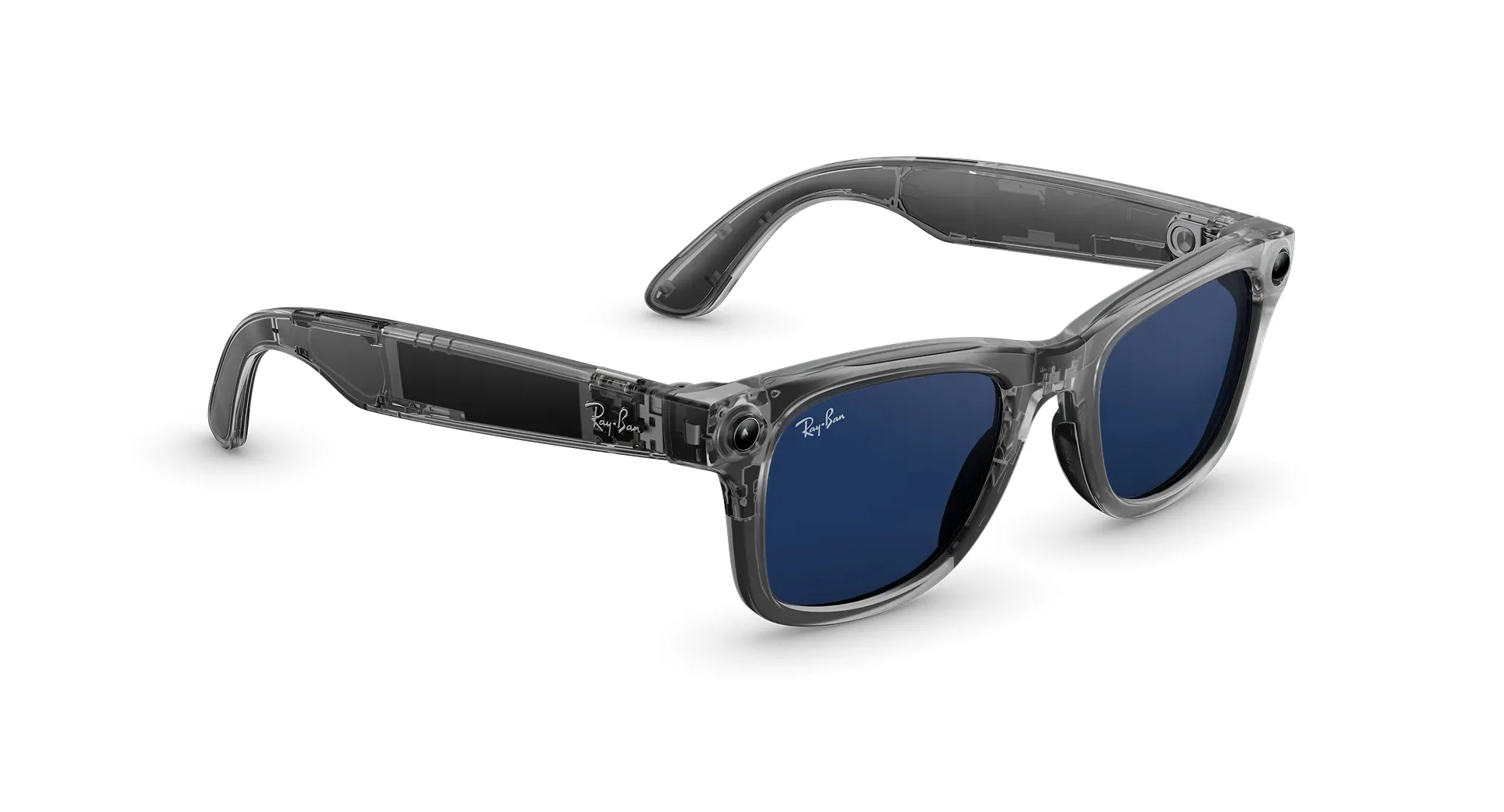 Ray-Ban Meta Wayfarer Gen2 Standard Shiny Transparent Grey Frame/Clear Sapphire Lenses (RW4012 6840MF 50-22)