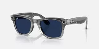 Ray-Ban Meta Wayfarer Gen2 Standard Shiny Transparent Grey Frame/Clear Sapphire Lenses (RW4012 6840MF 50-22)