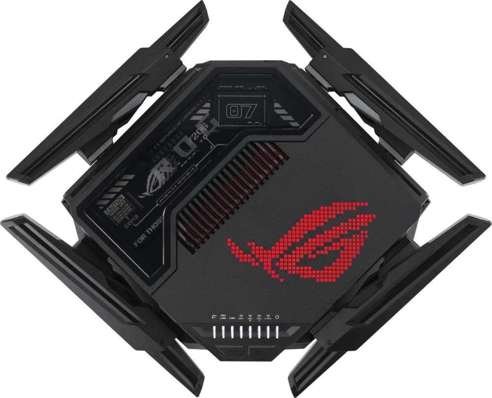 ASUS ROG Rapture GT-BE98 (90IG08F0-MO9A0V) Бренд: ASUS; Стандарт: 802.11be (Wi-Fi 7);