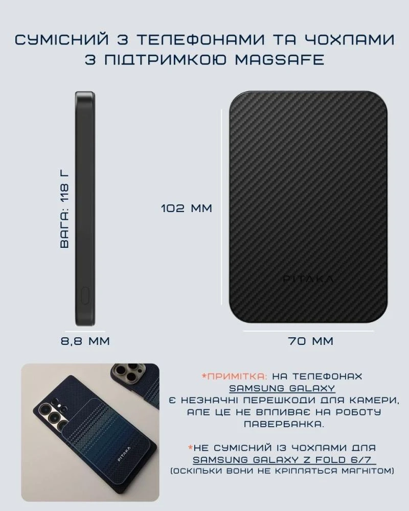 Pitaka Aramid 5000 mAh Twill Black/Grey (PBQ2401)