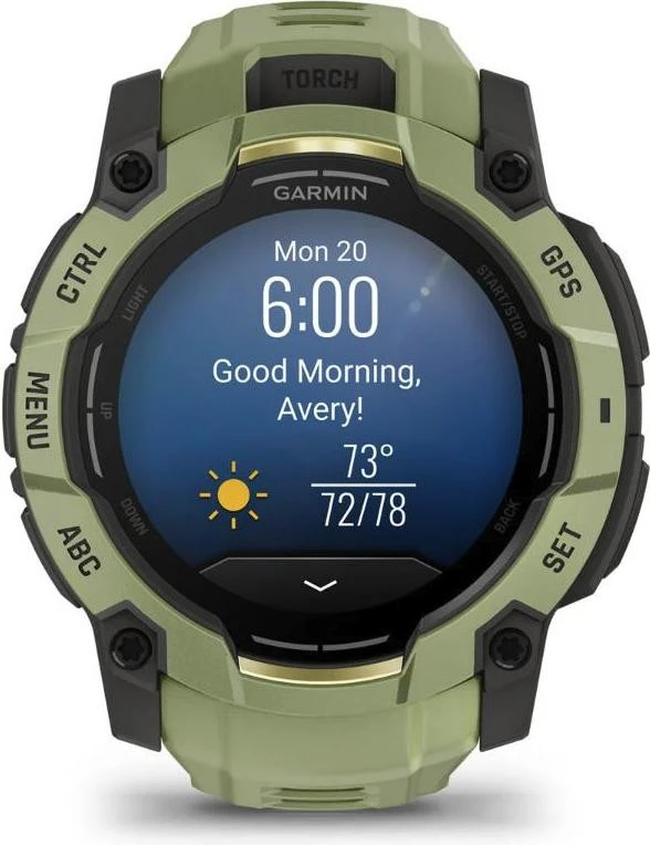 Смарт-годинники Garmin Instinct 3 50mm AMOLED Green with Fern Green Band (010-03020-02)