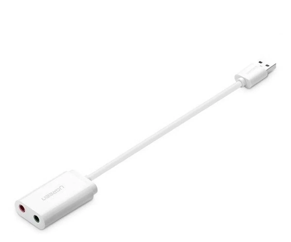UGREEN US205 Zewnetrzna karta dzwiekowa USB 15cm whitela (6957303831432) EU