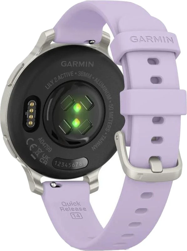 Смарт-годинники Garmin Lily 2 Active Silver with Purple Jasmine Silicone Band (010-02891-01/51)