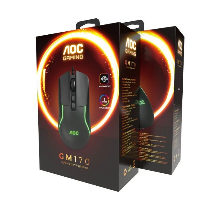 AOC GM170B LED USB Black (GM170B/LA) (UA) Тип: Ігрові; Призначення: для