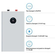 Батарея LiFePo4 Deye SE-F16-С, 51.2V - 314Ah, 16kWh (SE-F16-С) (UA)