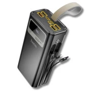 HOCO 30000mAh Plentiful 22.5W, built-in cables, LED, Black (DB58 / 715030) (UA)