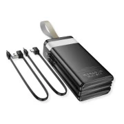 HOCO 30000mAh Plentiful 22.5W, built-in cables, LED, Black (DB58 / 715030) (UA)