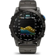 Смарт-часы Garmin D2 Mach 2, 47mm, Saph, Bare Ti/Blk w/LthrBd, GPS (010-02904-31) (UA)